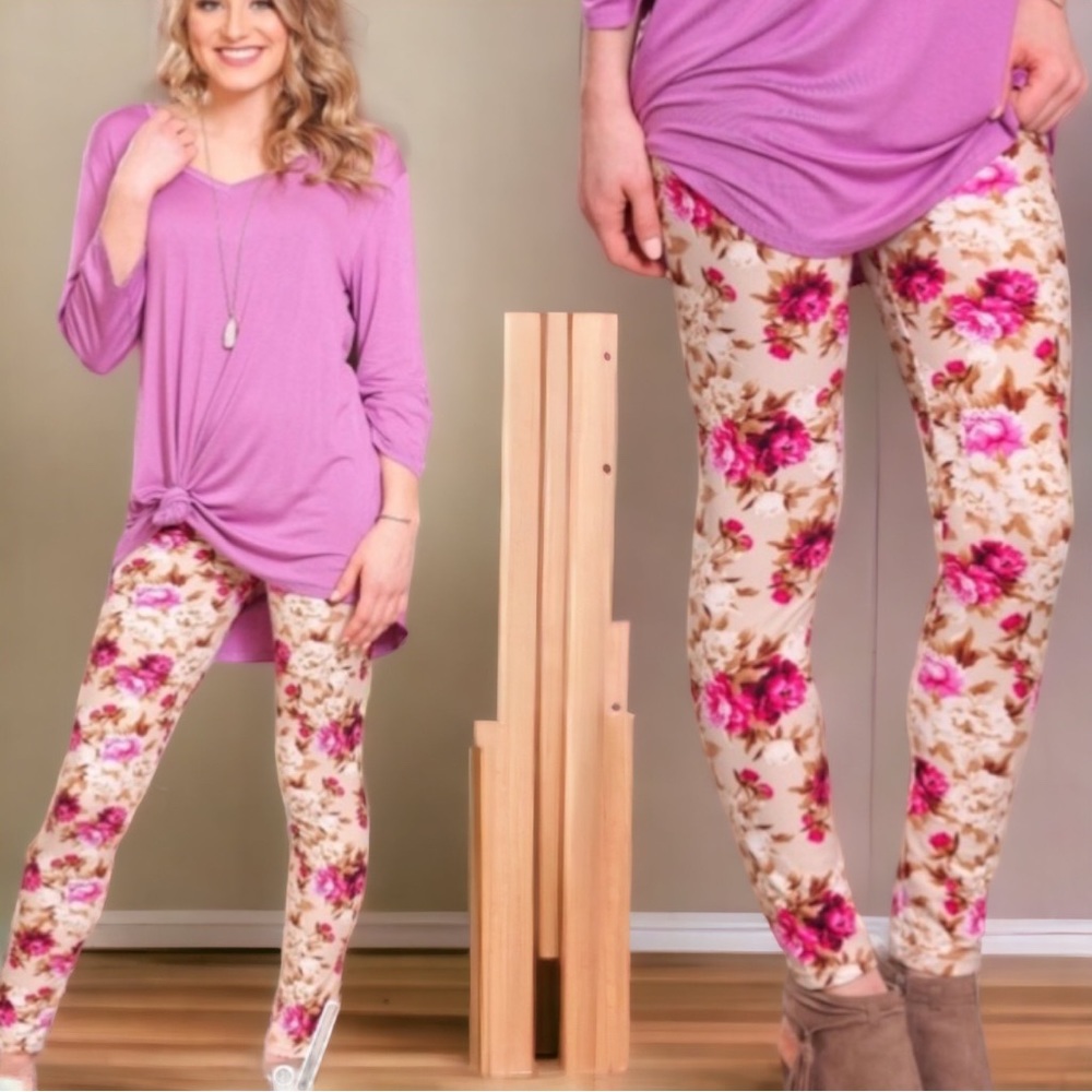 Floral Legging, OSFM, 📌Add TOP👚Avail Separate Listing. - Picture 2 of 8